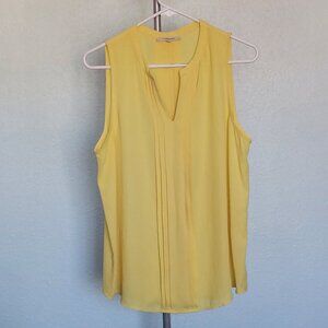41 Hawthorn Breyson Pleat Detail Split Neck Blouse Yellow - Size L